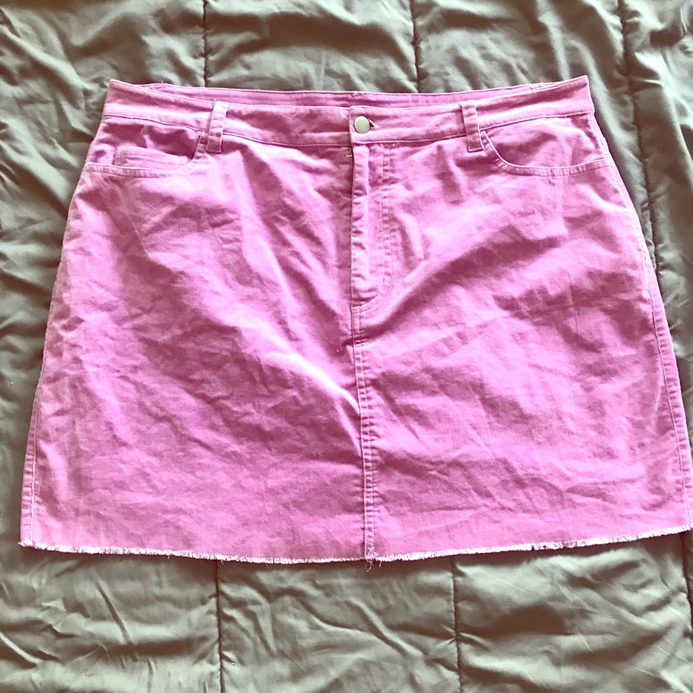 Purple Corduroy Mini Skirt